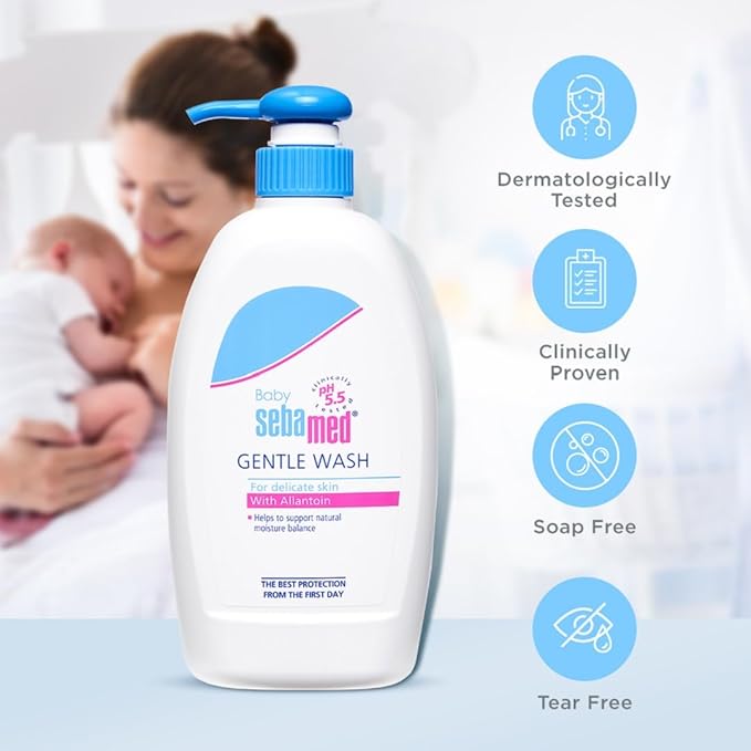 Sebamed Baby Gentle Wash 400 ml|pH 5.5| Body Wash|Soap Free|Tear Free|