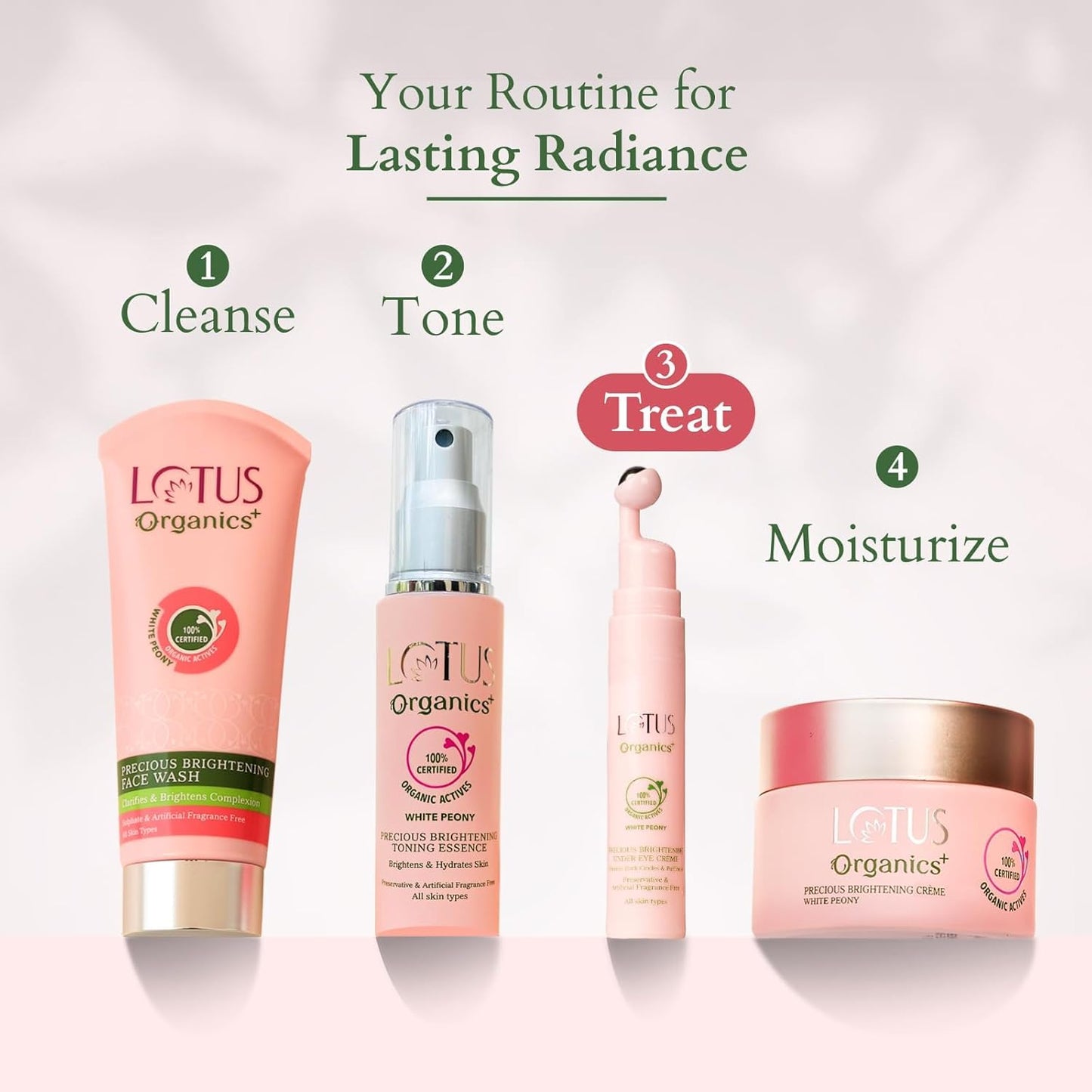 Lotus Organics+ Lotus organic + Precious Brightening Under Eye Cream | 100% Organic White Peony | Sulphate & Paraben Free 15g