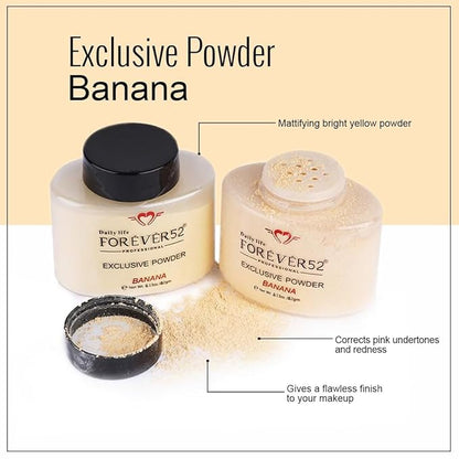 Daily Life Forever52 Exclusive Banana Makeup Setting Loose Powder Long-Lasting Coverage Reduces Shine For All Skins, Matte Finish Look, 42Gm Medium (Banana1)-FBE001, Yellow