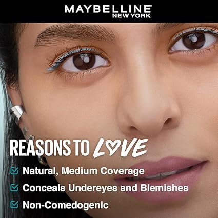 Maybelline New York Full Coverage Concealer, Matte & Poreless Ultra Blendable, Fit Me, 15 Fair