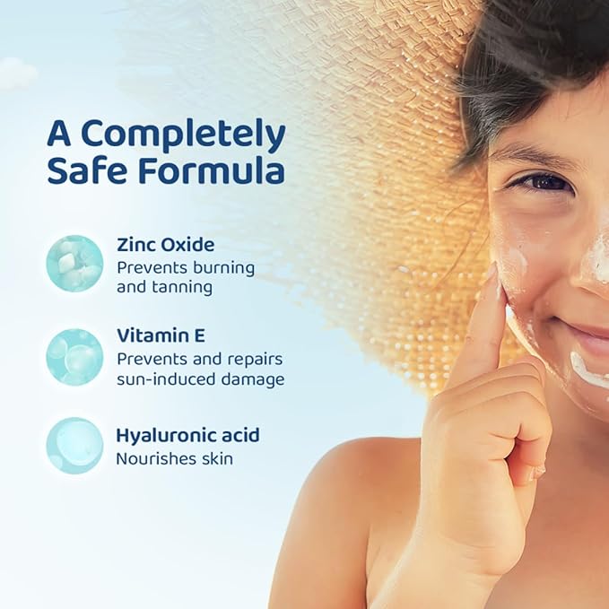 La Shield Kids Sunscreen Gel SPF 50 PA+++|100% Mineral Sunscreen|For kids above 2 years age|Enriched with Vitamin E & Hyaluronic Acid