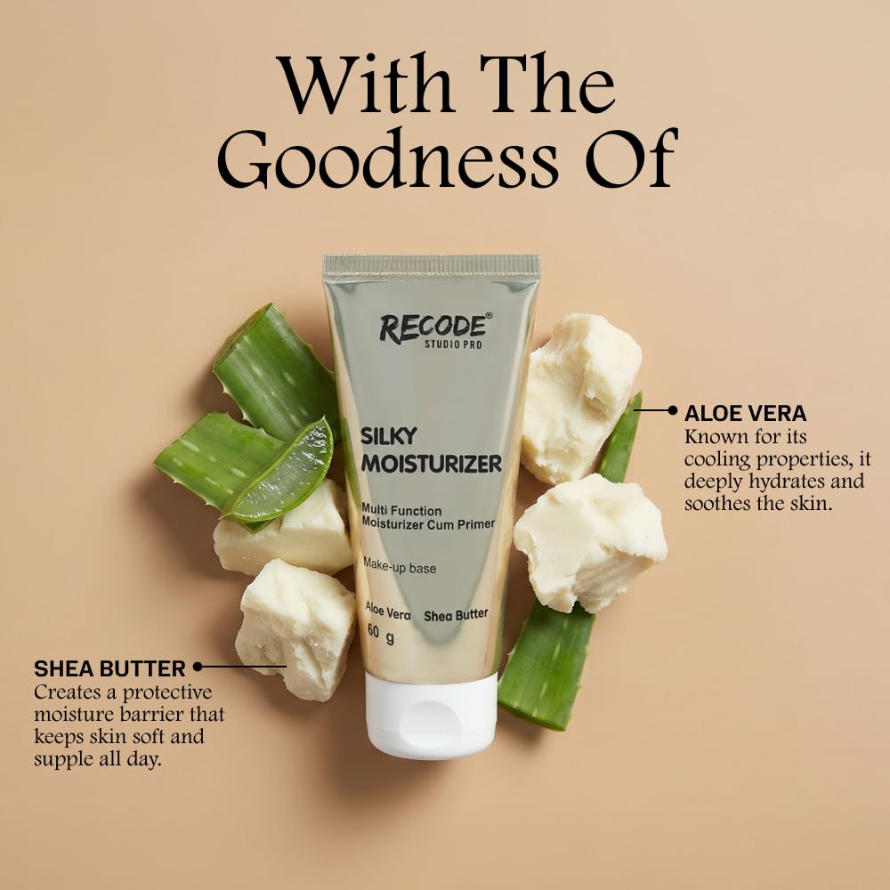 Recode Silky 2 in 1 Moisturizer Cum Primer 60 G|Primer and Moisturizer for Face|Lightweight,Long Lasting,Hydrating
