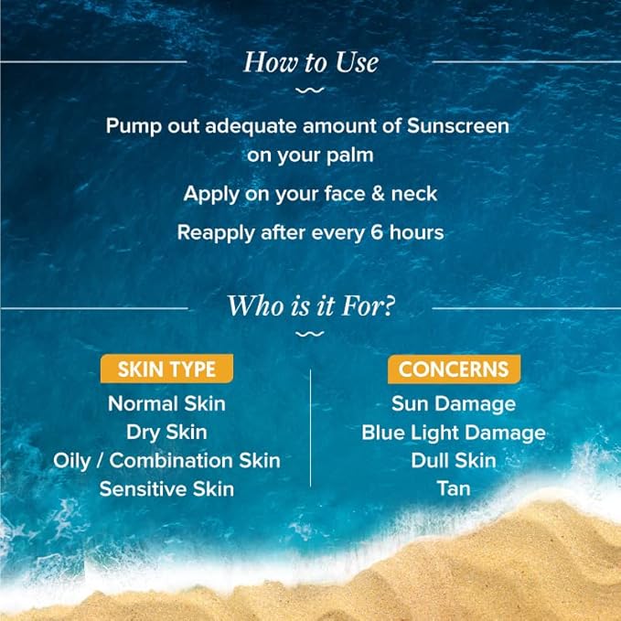 Aqualogica Glow+ Dewy Sunscreen SPF 50 PA++++ | UVA/B & Blue Light Protection for Men & Women | Oily, Dry, Sensitive & Combination Skin | Fragrance-Free | 50g