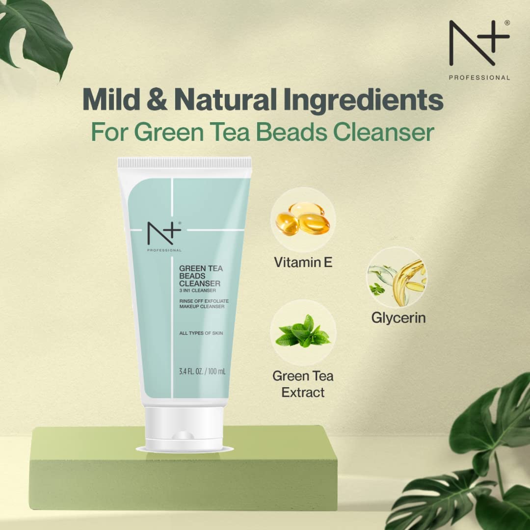 N Plus Professional Green Tea Beads 3 in 1 Cleanser