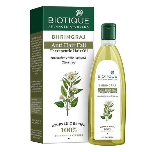 Biotique Bio Bhringraj Therapeutic Hair Oil for Falling Hair | Intensive Hair Regrowth Treatment | Nourishing Hair Follicles| Strong and Shiny Hair| For All Skin Types| 200m Visit the Biotique Store