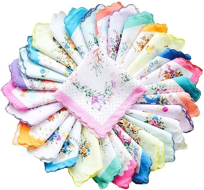 Fashion is my passion Handkerchiefs|Leaf Print Cutwork Soft Cotton Hankies for Woman,Girls & Wicking Sweat from Hands,Face