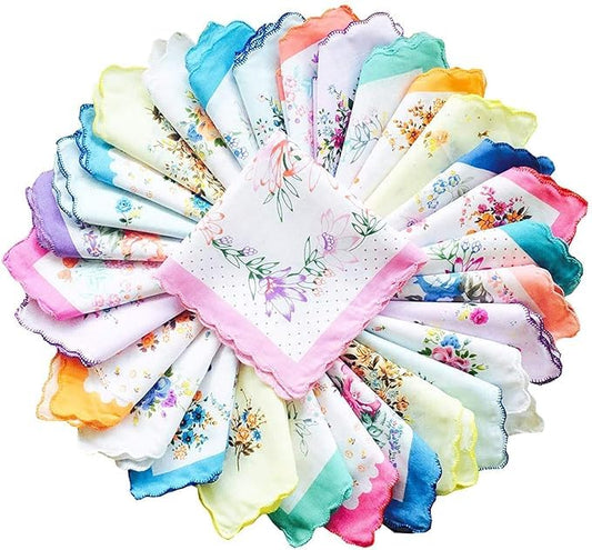 Fashion is my passion Handkerchiefs|Leaf Print Cutwork Soft Cotton Hankies for Woman,Girls & Wicking Sweat from Hands,Face