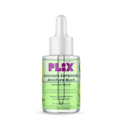 PLIX - THE PLANT FIX Avocado Ceramide Moisture Rush Biphasic Serum| For Deep Nourishment & Strengthened Skin Barrier| Nourishes and Hydrates Skin 30gm