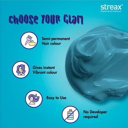 Streax Professional Streax Mystic Blue Highlights (Blue), 100 Grams
