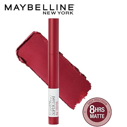 Maybelline New York Lipstick, Matte Finish, Long-lasting, Intense Colour, SuperStay Crayon Lipstick, 50 Own your Empire