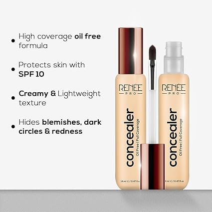 RENEE PRO Liquid Concealer - Cookie, Lightweight, Full Coverage, Long-Lasting, Buildable