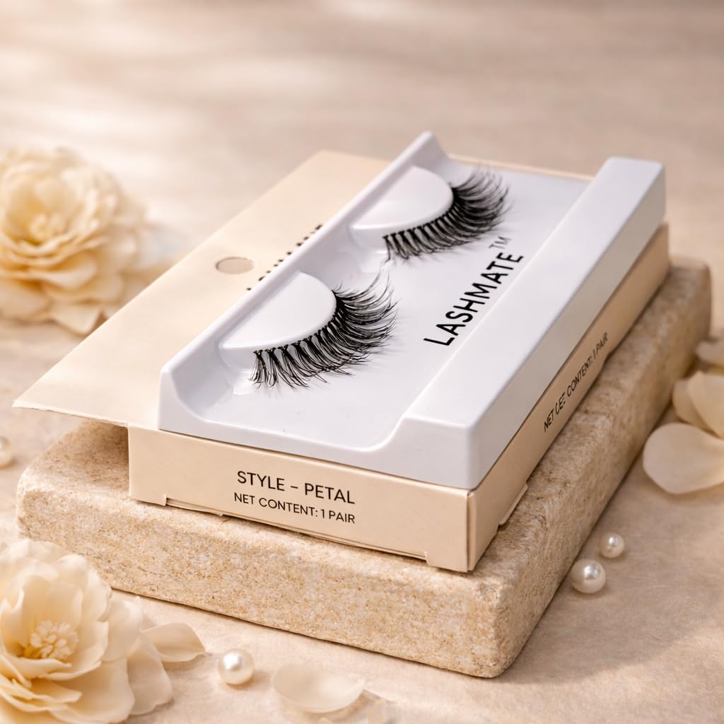 LASHMATE Petal Premium Eyelashes for Women | Soft Winged Volume Look | Reusable Lightweight False Lashes