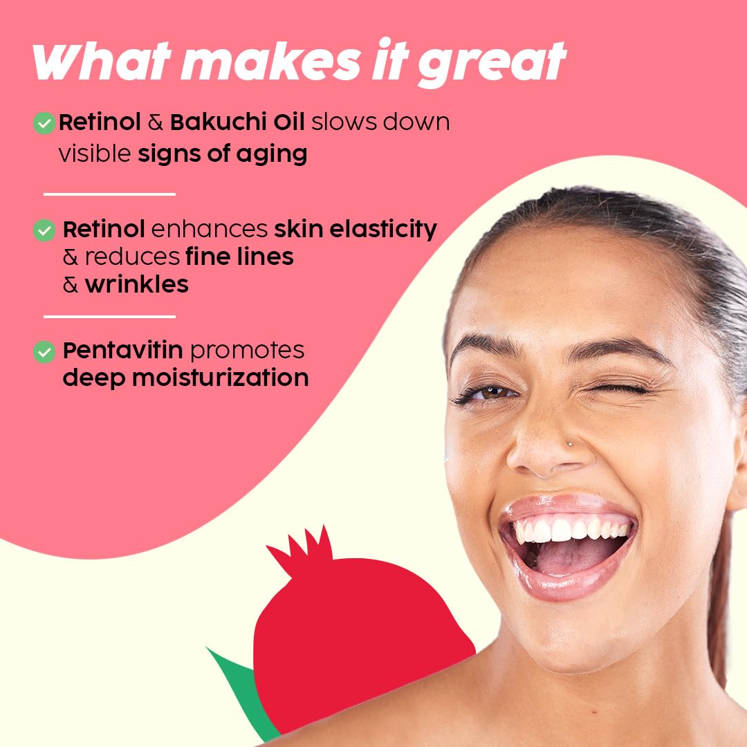 PLIX - THE PLANT FIX Pomegranate 0.6% Retinol & 0.2% Bakuchi Oil Face Serum (30 ml) | For Reverse Aging | Reduces Fine Lines & Wrinkles