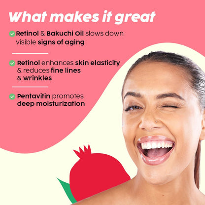 PLIX - THE PLANT FIX Pomegranate 0.6% Retinol & 0.2% Bakuchi Oil Face Serum (30 ml) | For Reverse Aging | Reduces Fine Lines & Wrinkles