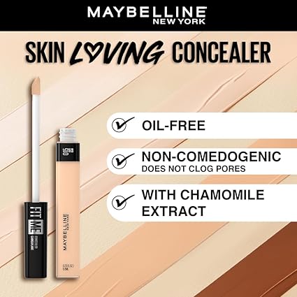 Maybelline New York Full Coverage Concealer, Matte & Poreless Ultra Blendable, Fit Me, 15 Fair