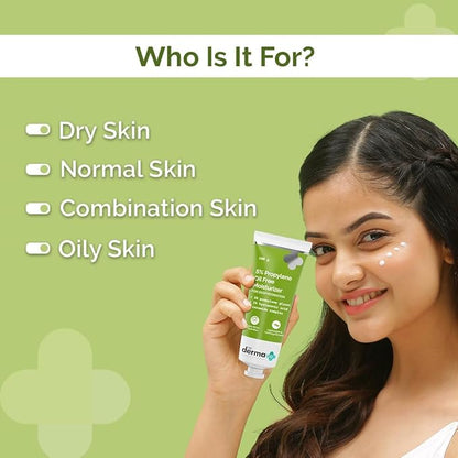 The Derma Co 5% Propylene Oil-Free Moisturizer with Propylene Glycol & Hyaluronic Acid Hydration Lightweight Formula For Oily Skin 100 g