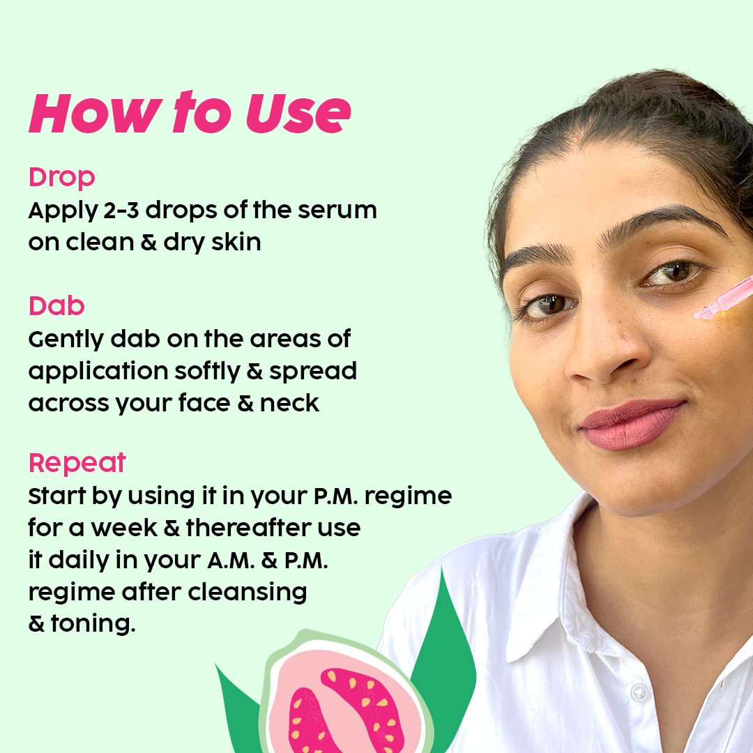 PLIX - THE PLANT FIX 23% Vitamin C Guava Face Serum for Skin Brightening, Clear, Glowing & even toned complexion, 20ml (Pack of 1) with Hyaluronic acid & Pentavitin