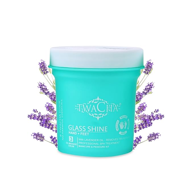 Twacha Glass Shine Pedicure-Manicure Hand & Foot Care Kit with Lavender Oil|Removes Tan Instantly|Professional Spa Like Treatment at Home| Ideal for both Men & Women