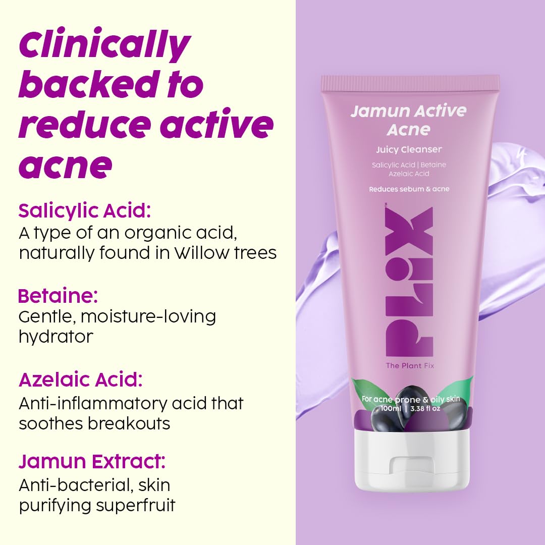 Plix Jamun Face Wash and Acne Marks Serum Combo(100ML + 30ML) For Acne spots & Oil Control, For Breakouts | Oily & Acne Prone Skin