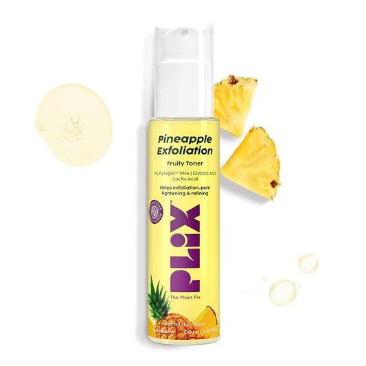 PLIX - THE PLANT FIX Pineapple PHA 3% Alcohol Free Face Toner (150ml) | Pore Tightening & Mild Exfoliation for Oily, Acne Prone, Sensitive & Normal Skin | Hydrating Face Toner