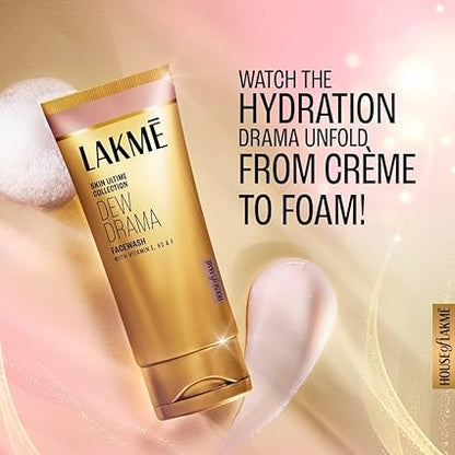 Lakme Dew Drama Facewash with 6% Vitamin E + B3 + F complex 100gm