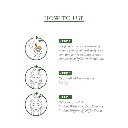 Lotus Organics+ Precious Brightening Cleansing Balm | 100% Certified Organic White Peony | Removes Impurities | All Skin Types | Sulphate & Paraben Free | 50g