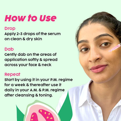 Plix 10% Vitamin C Face Serum (20ml) for Skin Brightening & Even toned complexion with Guava Extract, Hyaluronic acid & Pentavitin