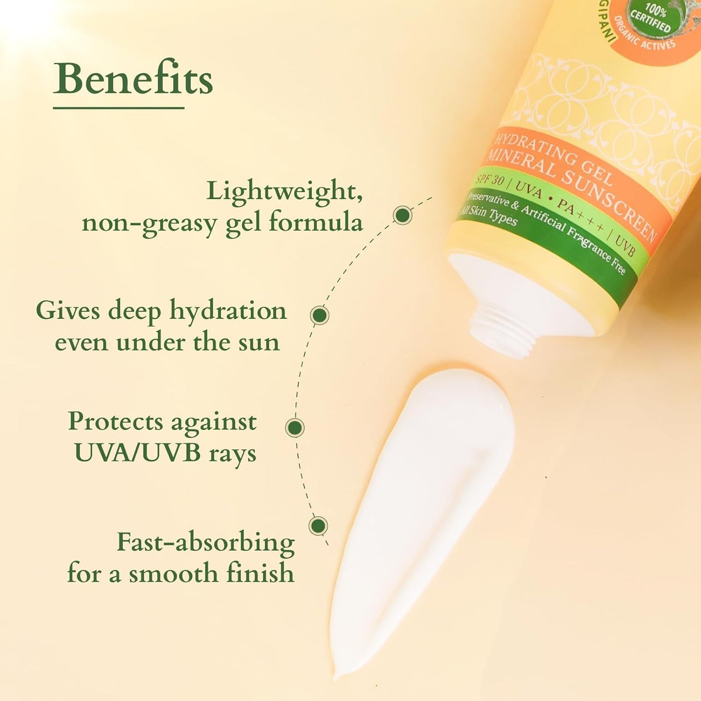 Lotus Organics+ Hydrating Gel Mineral Sunscreen SPF 30 PA+++ - 100% Chemical Free, Certified Organic Actives (100gm)