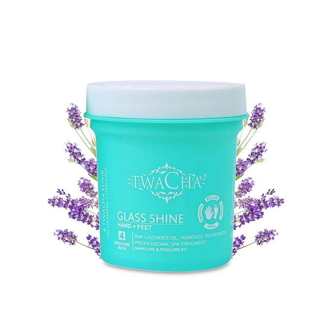 Twacha Glass Shine Pedicure-Manicure Hand & Foot Care Kit with Lavender Oil|Removes Tan Instantly|Professional Spa Like Treatment at Home| Ideal for both Men & Women