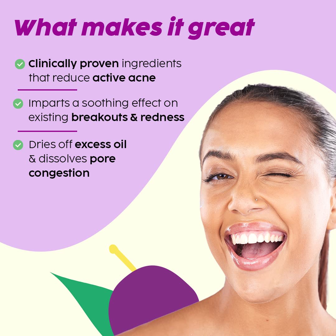 Plix 0.5% w/w Salicylic Acid Jamun Face Wash Cleanser Gel For Active Acne & Oil Control, For Breakouts, Oily & Acne Prone Skin 100 ml