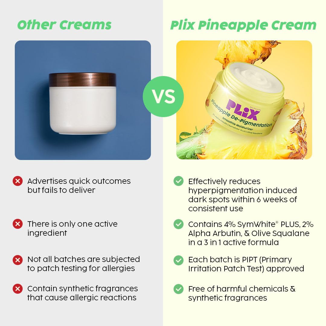 PLIX - THE PLANT FIX Skin Depigmentation Pineapple Face Cream,|Hyperpigmentation,Tan Removal & dark Spot Corrector, Alpha Arbutin & SymWhite PLUS 50gm