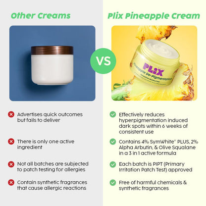 PLIX - THE PLANT FIX Skin Depigmentation Pineapple Face Cream,|Hyperpigmentation,Tan Removal & dark Spot Corrector, Alpha Arbutin & SymWhite PLUS 50gm