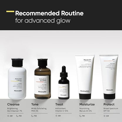 Minimalist 7% ALA & AHA Brightening Face Wash with Vitamin B5 For Hydration, Glycolic Acid For Exfoliation & Alpha Lipoic Acid For Glowing shin 100 ml