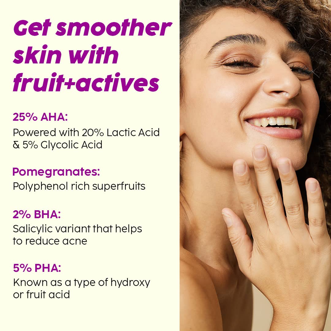 PLIX - THE PLANT FIX 25% AHA+ 2% BHA + 5% PHA Pomegranate Peeling Potion For Glowing & Even Toned Skin, Gentle Exfoliation & At-Home Facial