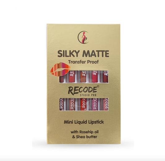 Recode Silky Matte Liquid Lipstick Combo -Smudge-Proof Transfer-Proof Long lasting Pack of 10 Mini Liquid Lipsticks