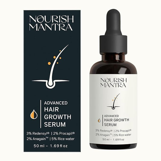 Nourish Mantra Advanced Hair Growth Serum/For Women & Men/Made With Redensyl, Anagain, Procapil & Rice Water/for Hair Fall/Hair Thinning & for All Hair Types (50 ml)