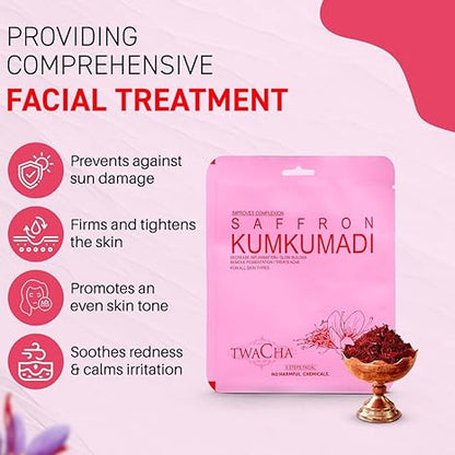 TWACHA Saffron Kumkumadi Facial Kit | Improves Complexion,Remove Dark Spots & Gently Exfoliates