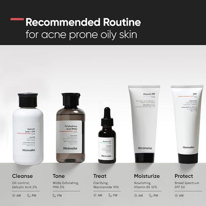 Minimalist Anti-Acne Salicylic Acid 2% Face Wash For Oily & Acne Prone Skin | With LHA for Pore Cleansing, Oil Control & Sebum Regulation | Sulfate-Free 100ml
