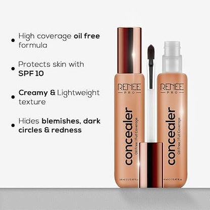 RENEE PRO Liquid Concealer - Spiced Rum, Lightweight, Full Coverage, Long-Lasting, Buildable