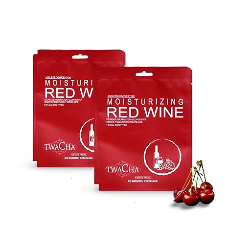 TWACHA Moisturizing Red Wine Facial Kit | Red Grape Extracts that Provides Instant Glow,Remove Dark Spots,Improve Fine Lines & Wrinkles