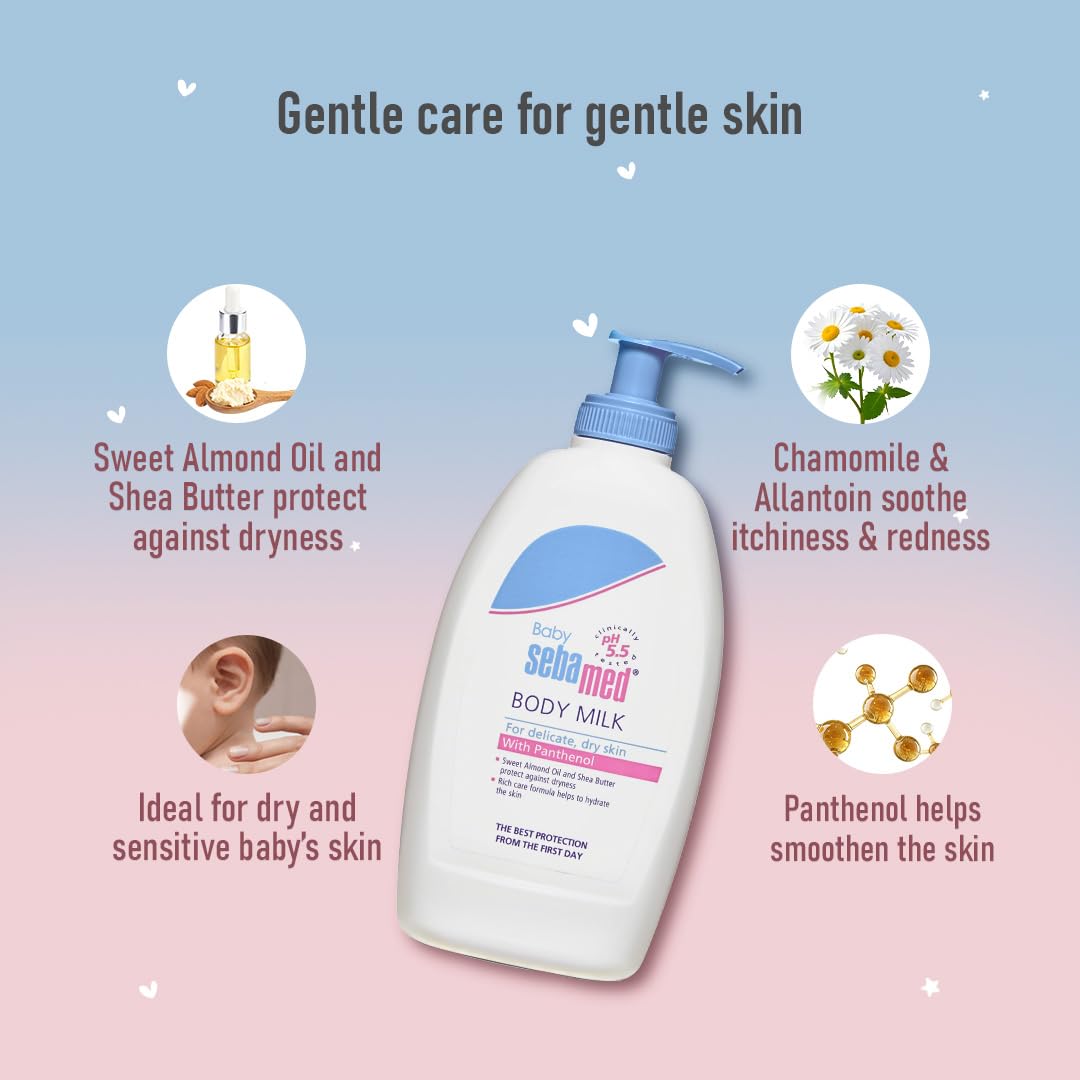 Sebamed Baby Body Milk Lotion 400 ml|pH 5.5|Ideal for dry skin, Daily moisturisation