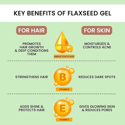 Alps Flaxseed Gel (300ml) For Hair & Skin, Frizz-Control, Smoothening, Moisture Rich, Soft Long Hair, Intense Hair Nourishment