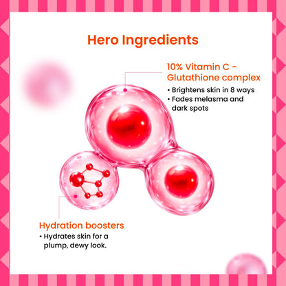 Foxtale 10% Vitamin C + Glutathione Complex Serum, Brightens skin in 3 days, Fades melasma & dark spots, Evens Skin tone, Gentle & Non-irritating