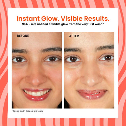 Foxtale Vitamin C Super Glow Face Wash with Papaya enzyme, Reduces Tan, Boosts Glow, Gently Exfoliates & Brightens Skin, Reduces Pigmentation