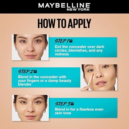 Maybelline New York Full Coverage Concealer, Matte & Poreless Ultra Blendable, Fit Me, 15 Fair