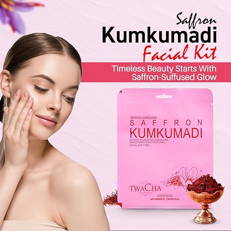 TWACHA Saffron Kumkumadi Facial Kit | Improves Complexion,Remove Dark Spots & Gently Exfoliates