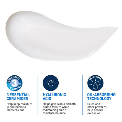 CeraVe Oil Control Gel Cream lightweight Moisturizer for Oily & Combination Skin with Ceramides, Hyaluronic Acid & Niacinamide 52ml