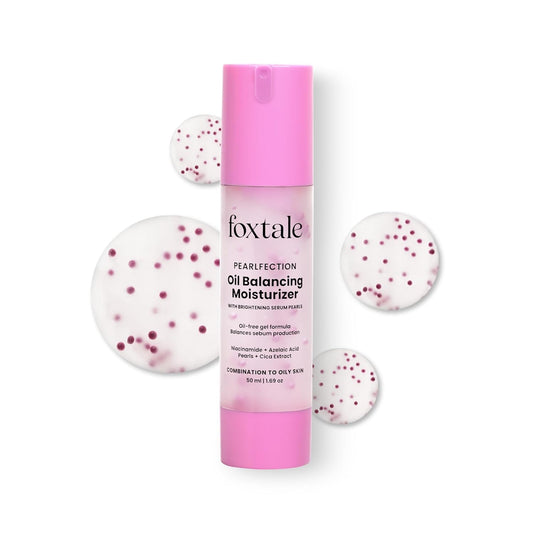 Foxtale Oil-Balancing Gel Moisturizer with Niacinamide, Azelaic Acid Pearls & Cica, 8+ Hours Shine-Free Hydration, Oil-free, Lightweight, Balances Sebum Production, For Oily & Acne-Prone skin