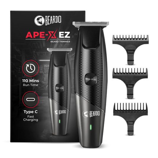 Beardo Ape-X EZ Trimmer for Men Beard 110 Min Run Time 7000 RPM Motor | Lithium Ion Battery | Multiple Length Settings Beard Trimmer for Gen Z