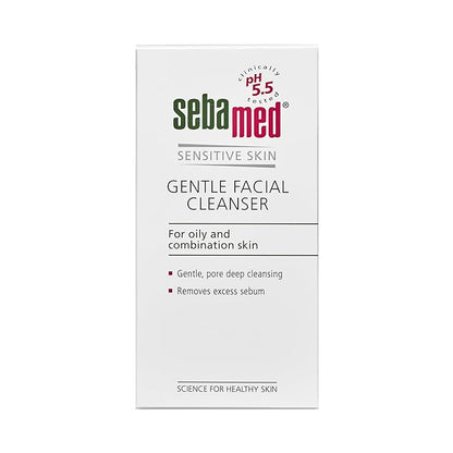 Sebamed gentle facial cleanser for oily & combination skin | pH5.5 | Daily Face Wash for acne prone skin | Provitamin B5 | Gentle foam (150ml)